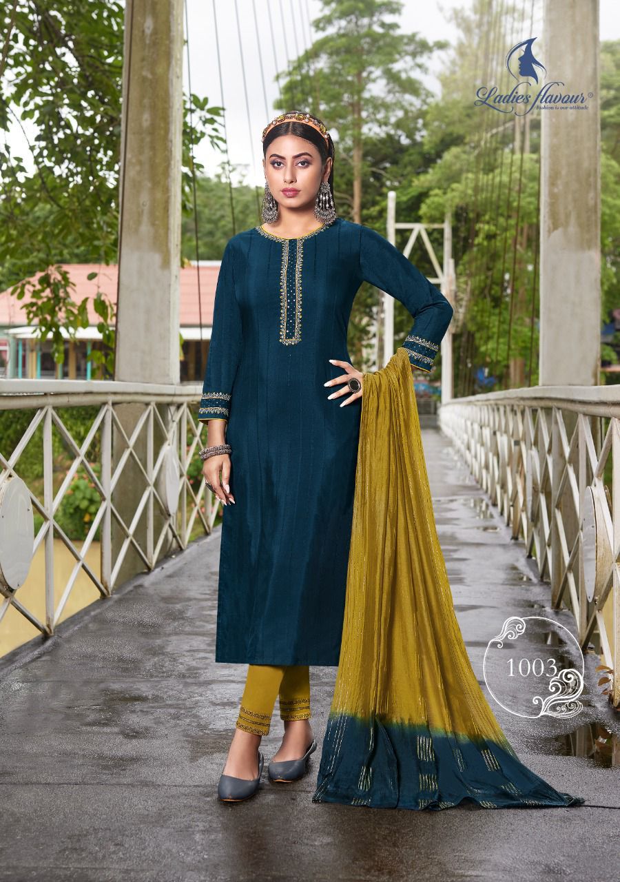  Ladies Flavour Safar Festive Wear Wholesale Kurti With Bottom Dupatta Collection 